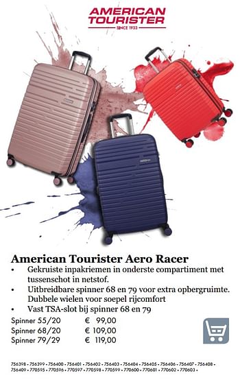 Promoties American tourister aero racer spinner 55-20 - American Tourister - Geldig van 09/05/2019 tot 31/08/2019 bij Multi Bazar