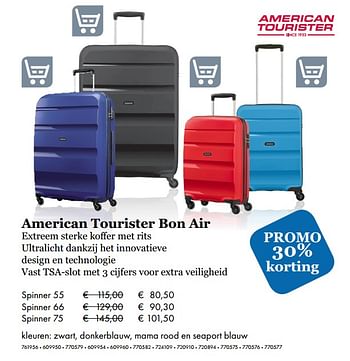 Promoties American tourister bon air spinner 55 - American Tourister - Geldig van 09/05/2019 tot 31/08/2019 bij Multi Bazar