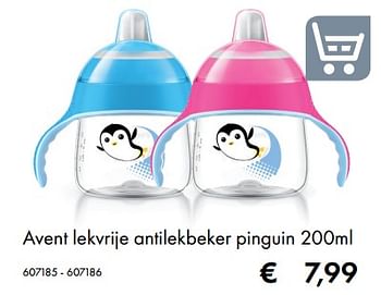 Promoties Avent lekvrije antilekbeker pinguin 200ml - Avent - Geldig van 09/05/2019 tot 31/08/2019 bij Multi Bazar