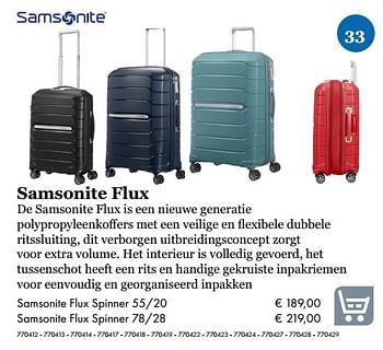 Promoties Samsonite flux spinner 55-20 - Samsonite - Geldig van 09/05/2019 tot 31/08/2019 bij Multi Bazar