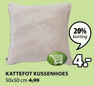 Promoties Kussenhoezen kattefot kussenhoes - Huismerk - Jysk - Geldig van 13/05/2019 tot 26/05/2019 bij Jysk
