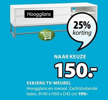 Promoties Esbjerg tv-meubel - Huismerk - Jysk - Geldig van 13/05/2019 tot 26/05/2019 bij Jysk