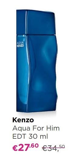 Promoties Kenzo aqua for him edt - Kenzo - Geldig van 13/05/2019 tot 26/05/2019 bij ICI PARIS XL