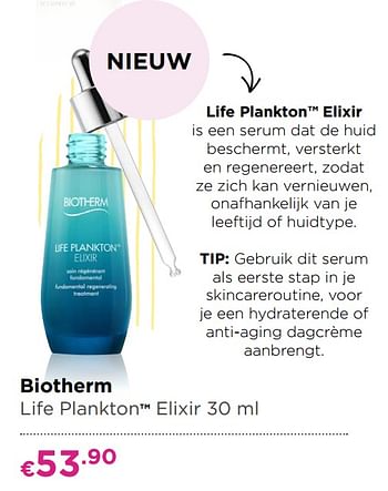 Promoties Biotherm life plankton elixir - Biotherm - Geldig van 13/05/2019 tot 26/05/2019 bij ICI PARIS XL