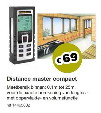 Promoties Distance master compact - LaserLiner - Geldig van 13/05/2019 tot 26/05/2019 bij Europoint