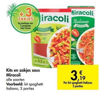 Promoties Kit spaghetti italiano - Miracoli - Geldig van 15/05/2019 tot 27/05/2019 bij Carrefour