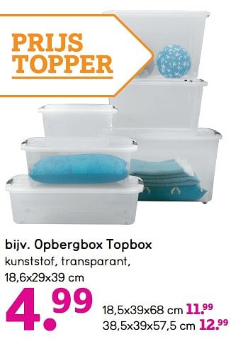 Promoties Opbergbox topbox - Huismerk - Leen Bakker - Geldig van 13/05/2019 tot 26/05/2019 bij Leen Bakker