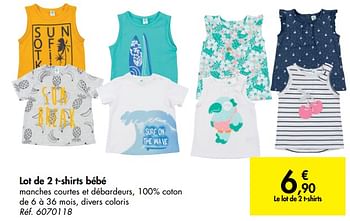 Promotions Lot de 2 t-shirts bébé - Tex Baby - Valide de 15/05/2019 à 27/05/2019 chez Carrefour