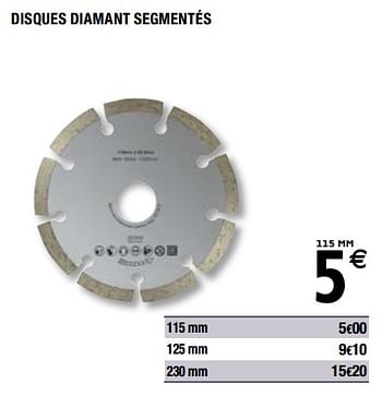 Promotions Disques diamant segmentés - Produit Maison - Brico Depot - Valide de 01/04/2019 à 31/12/2019 chez Brico Depot