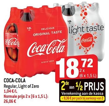 Promoties Coca-cola regular, light of zero - Coca Cola - Geldig van 22/05/2019 tot 28/05/2019 bij Smatch