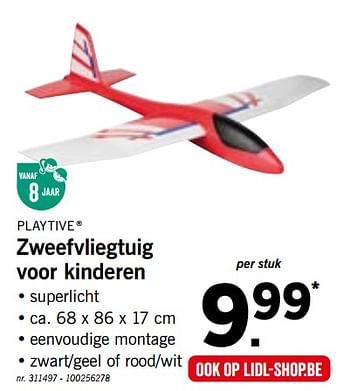 Promoties Zweefvliegtuig voor kinderen - Playtive Junior - Geldig van 20/05/2019 tot 25/05/2019 bij Lidl