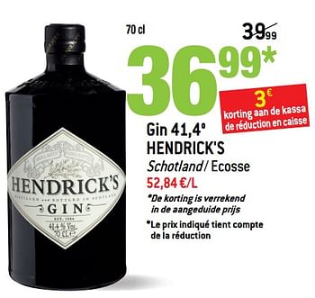 Promoties Gin 41,4° - Hendrick's - Geldig van 15/05/2019 tot 04/06/2019 bij Match