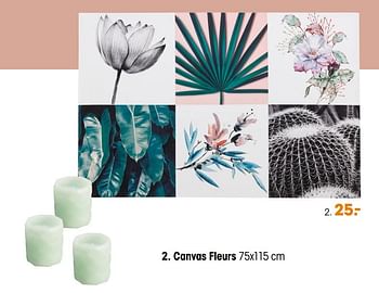 Promoties Canvas fleurs - Huismerk - Kwantum - Geldig van 20/05/2019 tot 02/06/2019 bij Kwantum
