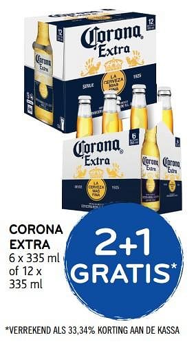 Promoties 2+1 gratis corona extra - Corona - Geldig van 22/05/2019 tot 04/06/2019 bij Alvo