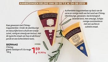 Promoties Bierkaas chimay grand classique of à la rouge - Chimay - Geldig van 29/05/2019 tot 04/06/2019 bij Alvo