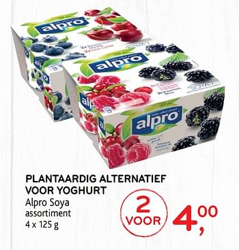 Promoties Plantaardig alternatief voor yoghurt alpro soya assortiment - Alpro - Geldig van 22/05/2019 tot 04/06/2019 bij Alvo