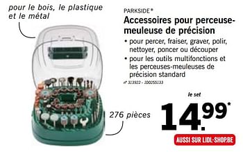 Promo Parkside accessoires pour perceuse-meuleuse de précision