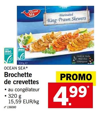 Promotions Brochette de crevettes - OceanSEa - Valide de 20/05/2019 à 25/05/2019 chez Lidl