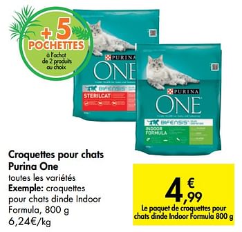 Promotions Croquettes pour chats purina one - Purina - Valide de 15/05/2019 à 27/05/2019 chez Carrefour