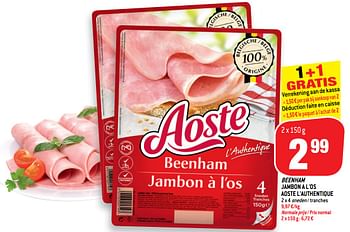 Promoties Beenham jambon a l`os aoste l`authentique - Aoste - Geldig van 22/05/2019 tot 28/05/2019 bij Match