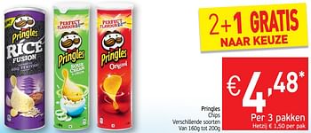 Promoties Pringles chips - Pringles - Geldig van 21/05/2019 tot 26/05/2019 bij Intermarche