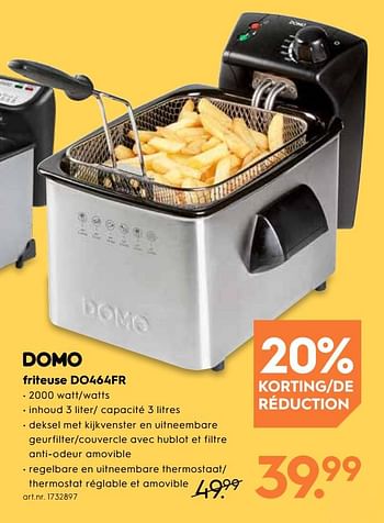 Promoties Domo friteuse do464fr - Domo elektro - Geldig van 15/05/2019 tot 28/05/2019 bij Blokker
