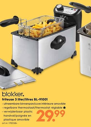 Promoties friteuse 3 liter/litres BL-91001 - Huismerk - Blokker - Geldig van 15/05/2019 tot 28/05/2019 bij Blokker