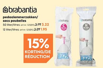 Promoties Pedaalemmerzakken- sacs poubelles - Brabantia - Geldig van 15/05/2019 tot 28/05/2019 bij Blokker