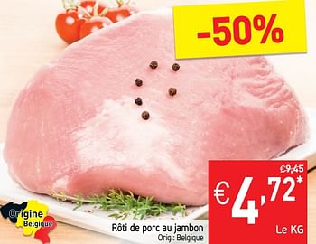 Promoties Rôti de porc au jambon - Huismerk - Intermarche - Geldig van 21/05/2019 tot 26/05/2019 bij Intermarche
