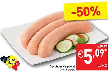 Promotions Saucisses de poulet - Produit maison - Intermarche - Valide de 21/05/2019 à 26/05/2019 chez Intermarche