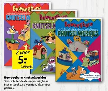 Promoties Beweegbare knutselwerkjes - Huismerk - Boekenvoordeel - Geldig van 17/05/2019 tot 25/05/2019 bij BoekenVoordeel