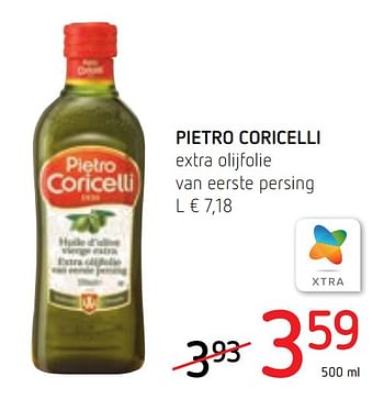 Promotions Pietro coricelli extra olijfolie van eerste persing - Pietro Coricelli - Valide de 23/05/2019 à 05/06/2019 chez Spar (Colruytgroup)