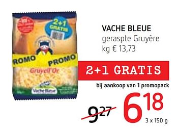 Promoties Vache bleue geraspte gruyère - Vache bleue - Geldig van 23/05/2019 tot 05/06/2019 bij Spar (Colruytgroup)