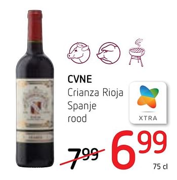 Promoties Cvne crianza rioja spanje rood - Rode wijnen - Geldig van 23/05/2019 tot 05/06/2019 bij Spar (Colruytgroup)