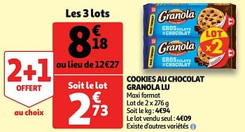 Promotions Cookies au chocolat granola lu - Lu - Valide de 22/05/2019 à 28/05/2019 chez Auchan Ronq