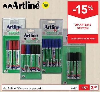 Promoties Artline 725 - zwart - Artline - Geldig van 22/05/2019 tot 04/06/2019 bij Makro
