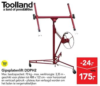 Promoties Gipsplatenlift ddph2 - Toolland - Geldig van 22/05/2019 tot 04/06/2019 bij Makro