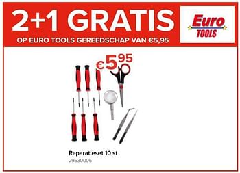 Promoties Euro tools reparatieset 10st - Euro Tools - Geldig van 23/05/2019 tot 16/06/2019 bij Euro Shop