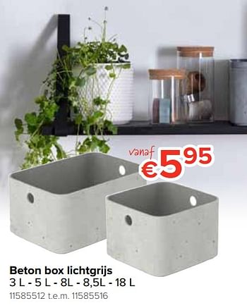 Promoties Beton box lichtgrijs - Huismerk - Euroshop - Geldig van 23/05/2019 tot 16/06/2019 bij Euro Shop