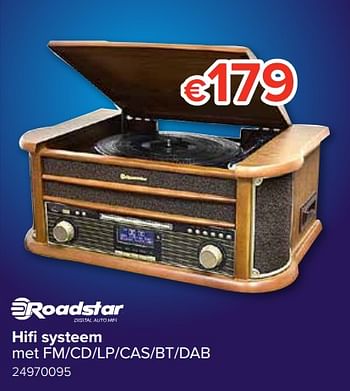 Promoties Hifi systeem met fm-cd-lp-cas-bt-dab - Roadstar - Geldig van 23/05/2019 tot 16/06/2019 bij Euro Shop