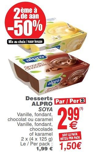 Promoties Desserts alpro soya - Alpro - Geldig van 21/05/2019 tot 27/05/2019 bij Cora