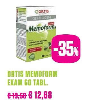 Promoties Ortis memoform exam - Ortis - Geldig van 25/05/2019 tot 31/07/2019 bij Medi-Market