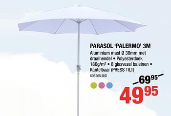 Promoties Parasol palermo 3m - Huismerk - HandyHome - Geldig van 16/05/2019 tot 26/05/2019 bij HandyHome