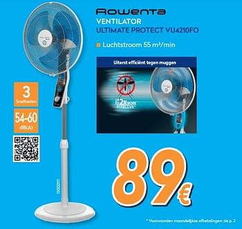 Promoties Rowenta ventilator ultimate protect vu4210fo - Rowenta - Geldig van 27/05/2019 tot 26/06/2019 bij Krefel