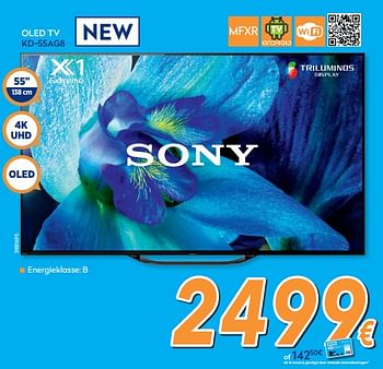 Promotions Sony oled tv kd-55ag8 - Sony - Valide de 27/05/2019 à 26/06/2019 chez Krefel