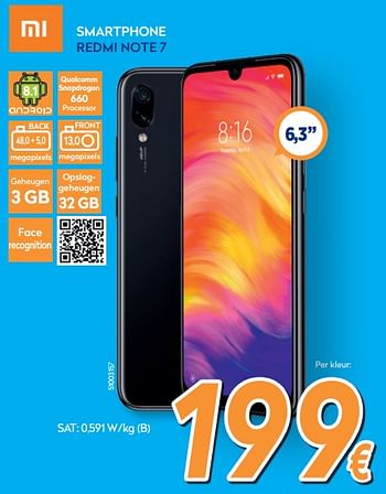 Promoties Xiaomi smartphone redmi note 7 - Xiaomi - Geldig van 27/05/2019 tot 26/06/2019 bij Krefel