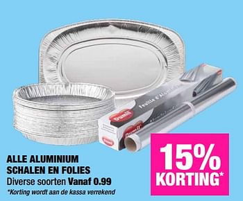 Promoties Alle aluminium schalen en folies - Huismerk - Big Bazar - Geldig van 20/05/2019 tot 02/06/2019 bij Big Bazar