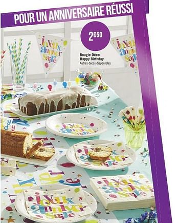 Produit Maison Geant Casino Bougie Deco Happy Birthday En Promotion Chez Geant Casino