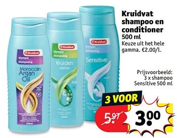 Promoties Shampoo sensitive - Huismerk - Kruidvat - Geldig van 21/05/2019 tot 02/06/2019 bij Kruidvat