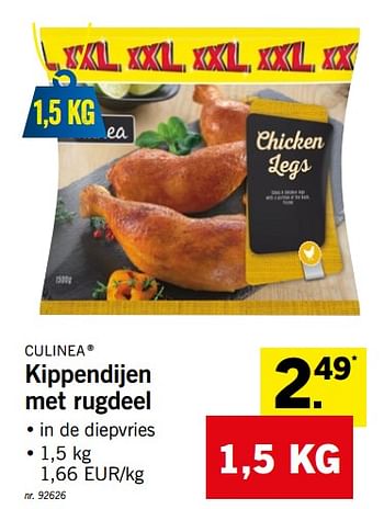Promoties Kippendijen met rugdeel - Culinea - Geldig van 27/05/2019 tot 01/06/2019 bij Lidl